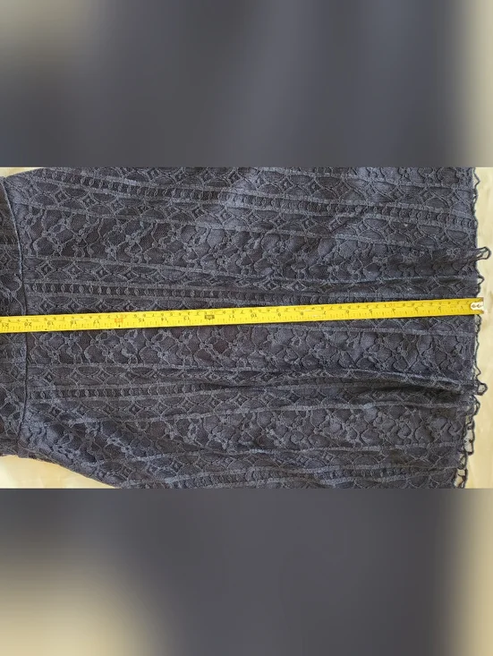 Suzy Shier Navy Lace Midi Dress with Ruffle Detail - Picture 4 of 12